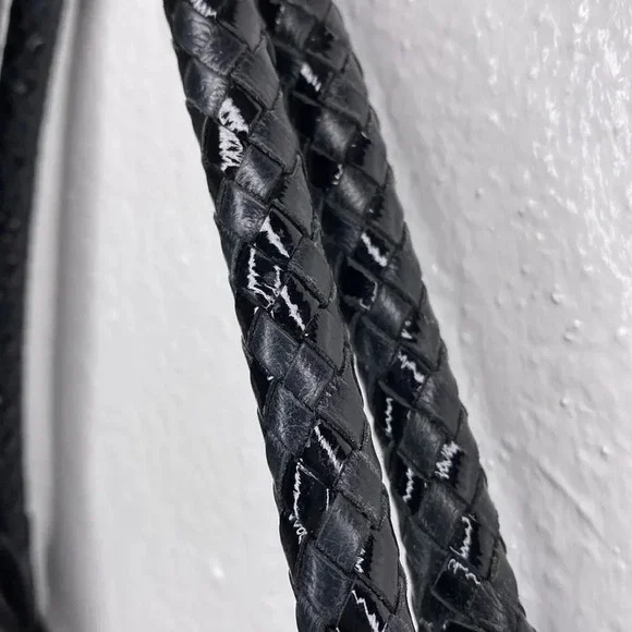 Brighton Black Nylon Shoulder Bag With Silver Buckle Leather Trim and Detail - Picture 10 of 12